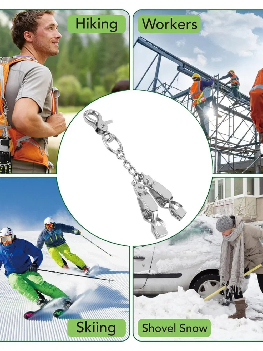 MELOTOUGH Metal Glove Clip Heavy Duty Glove Clips for Work Glove Holders Safety